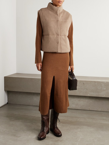 Le Kasha Montana quilted organic cashmere vest