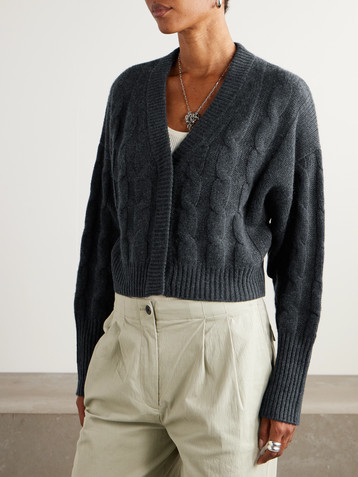 Le Kasha Baulieu cable-knit organic cashmere cardigan