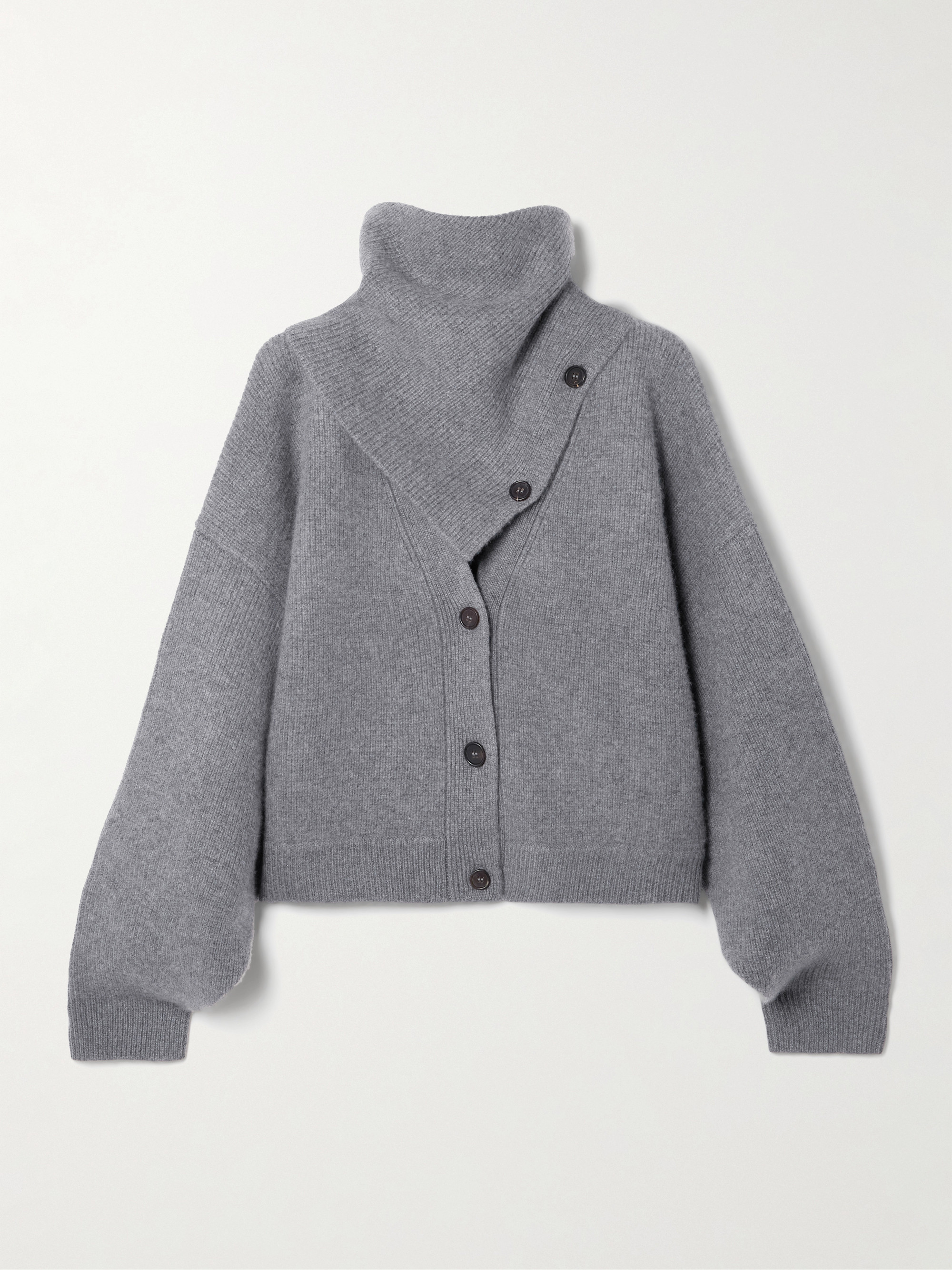 Le Kasha Derios convertible cashmere turtleneck cardigan