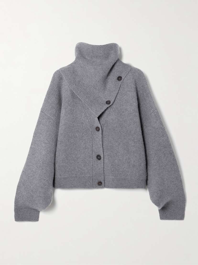 Le Kasha Derios Convertible Cashmere Turtleneck Cardigan