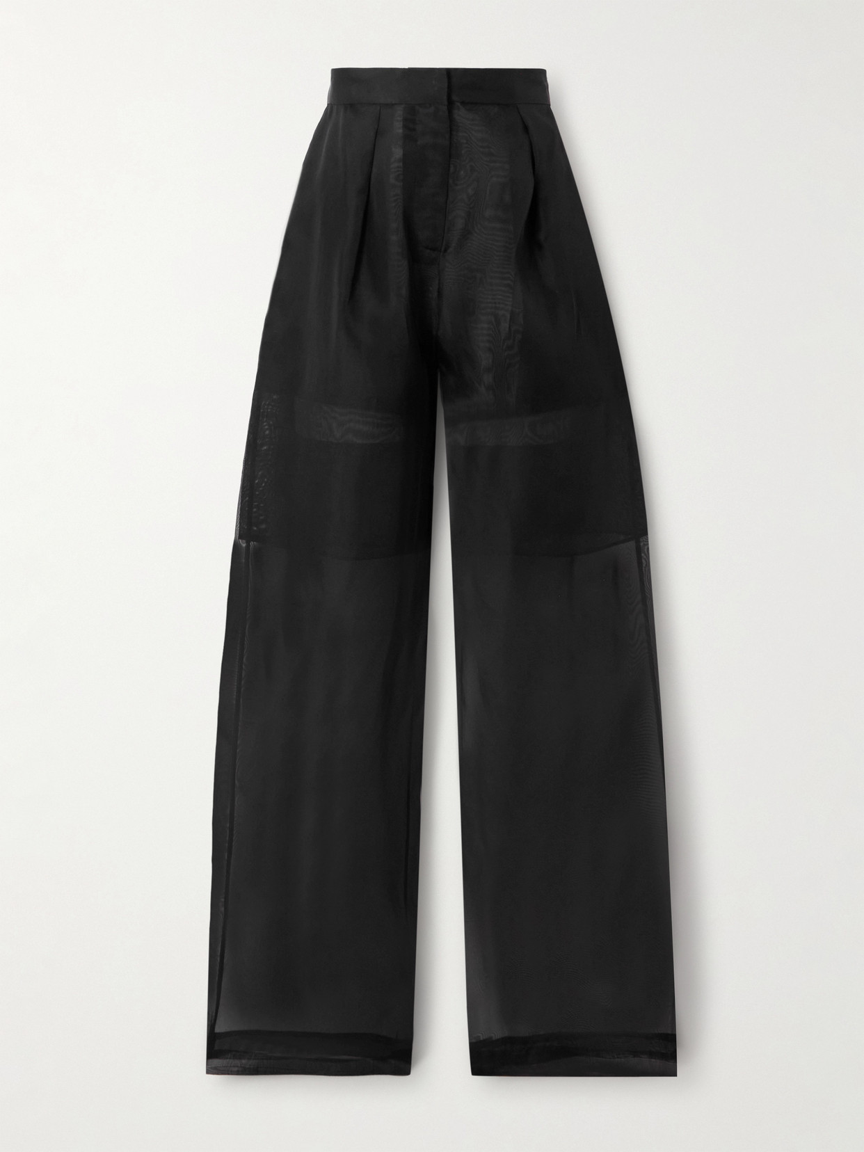Le Kasha Ostie Pleated Silk-organza Wide-leg Pants In Black