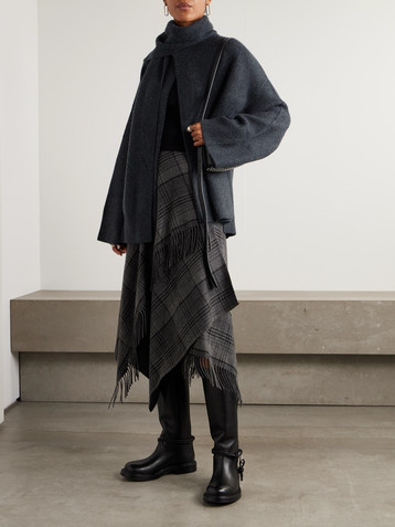 Le Kasha Spain scarf-effect organic cashmere cardigan