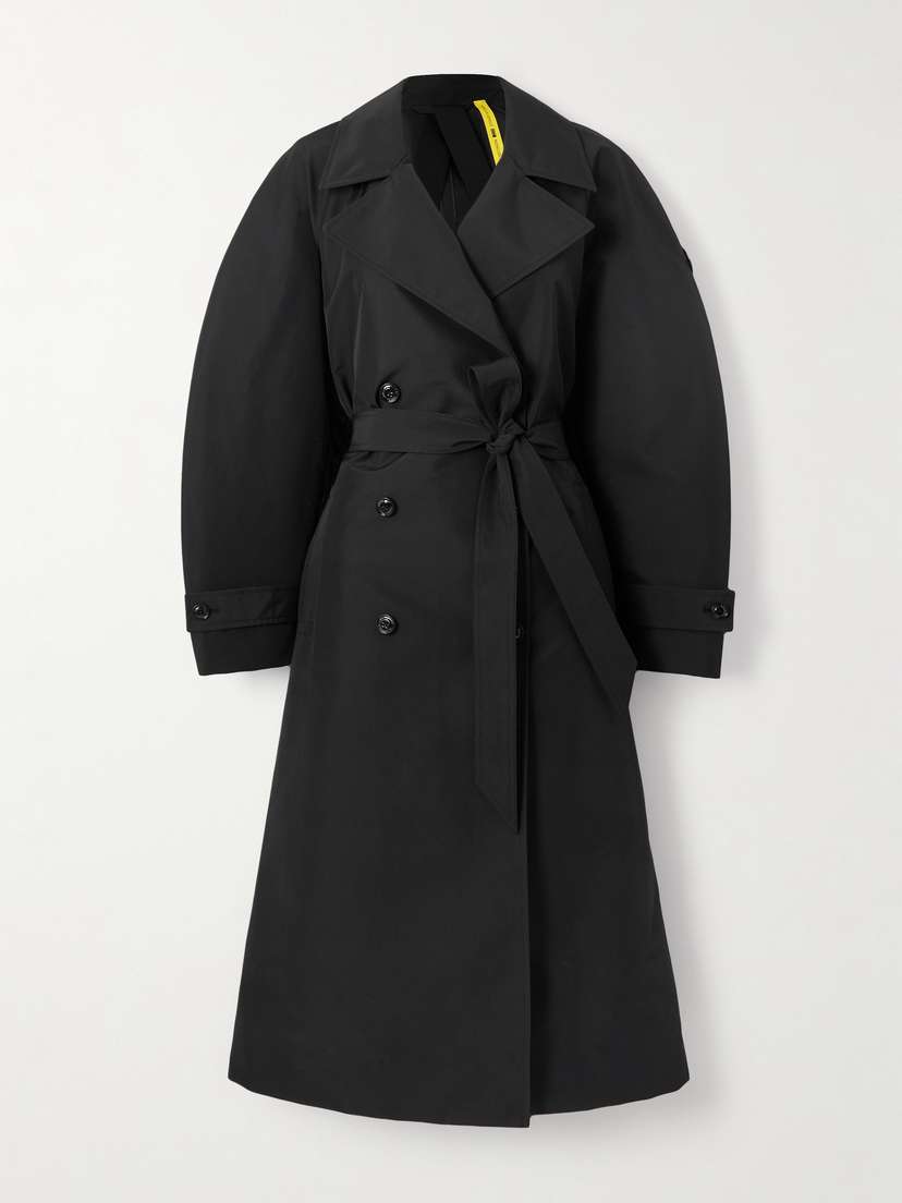 Moncler Genius + Edward Enninful Zake Belted Double-breasted Shell Trench Coat