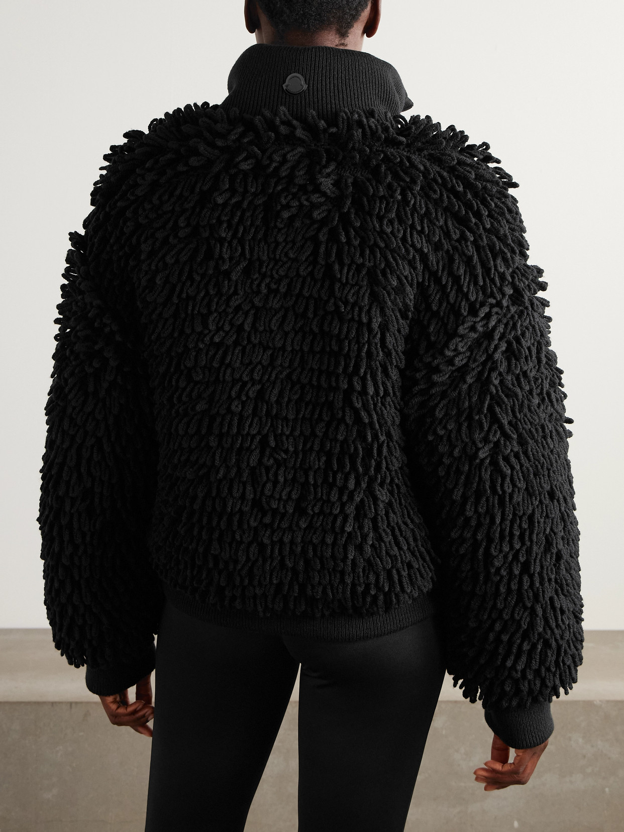 Moncler Genius + Edward Enninful Wool-blend Zip-up Cardigan In Black