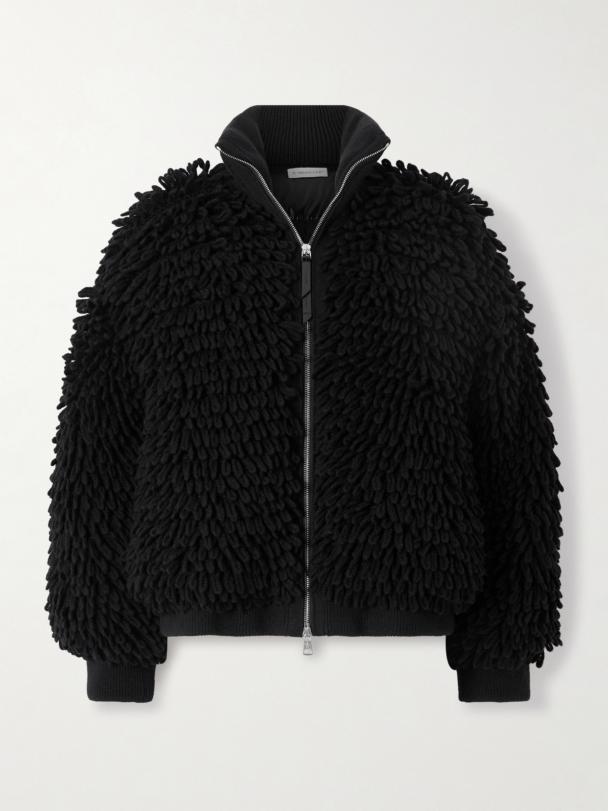 Moncler Genius + Edward Enninful Wool-blend Zip-up Cardigan In Black