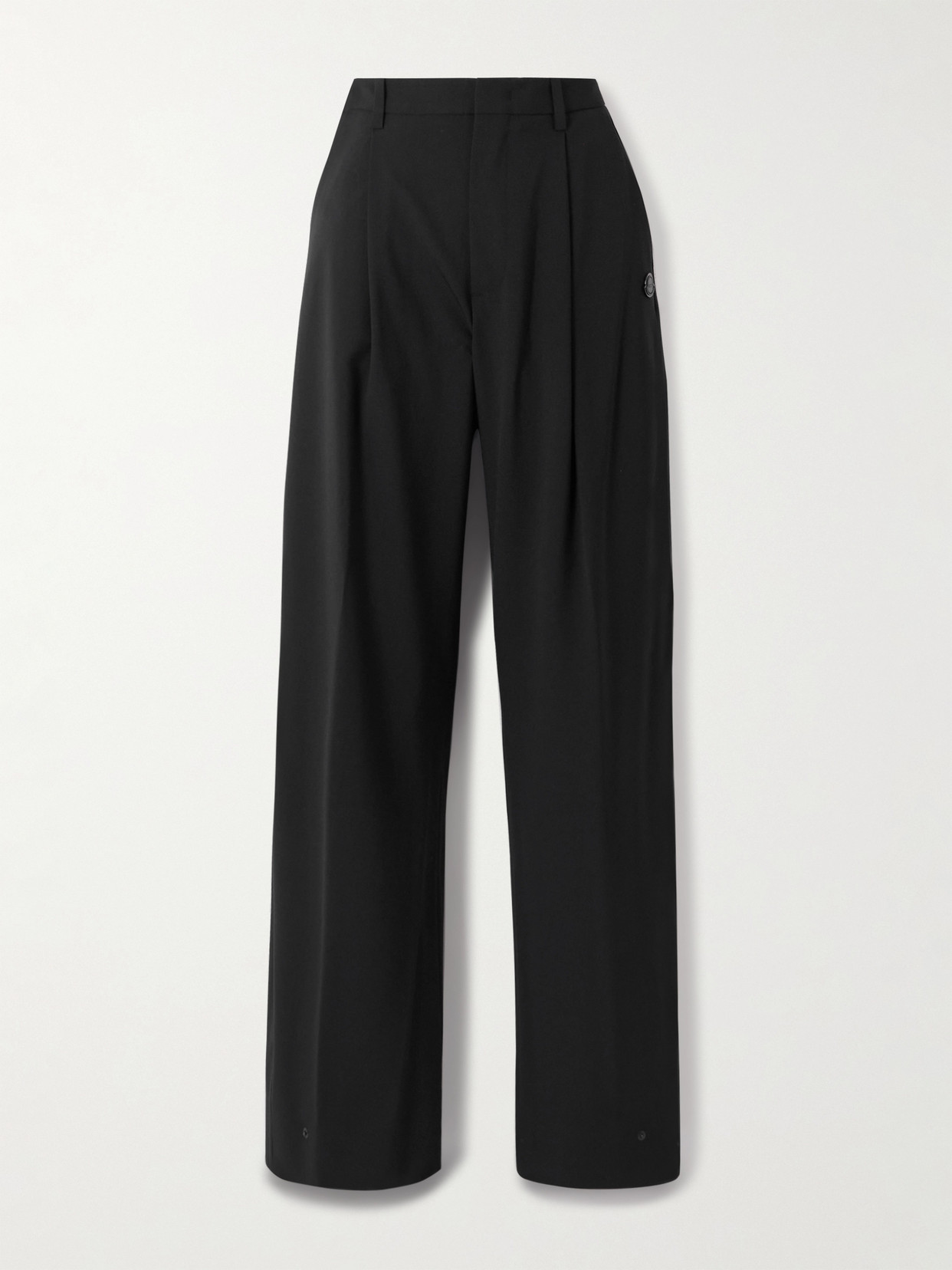 Moncler Genius + Edward Enninful Pleated Woven Wide-leg Pants In Black