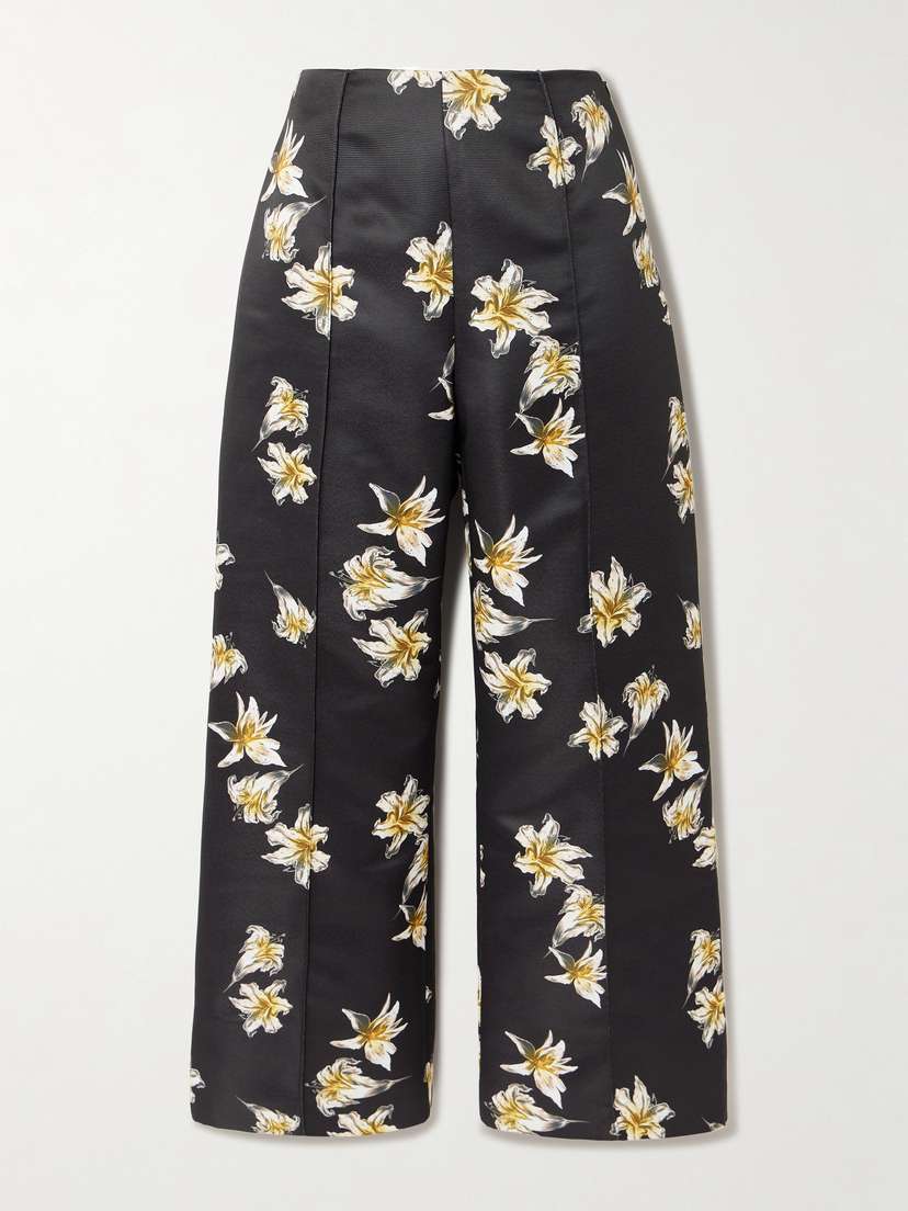 Emilia Wickstead Daffy Paneled Floral-print Faille Wide-leg Pants