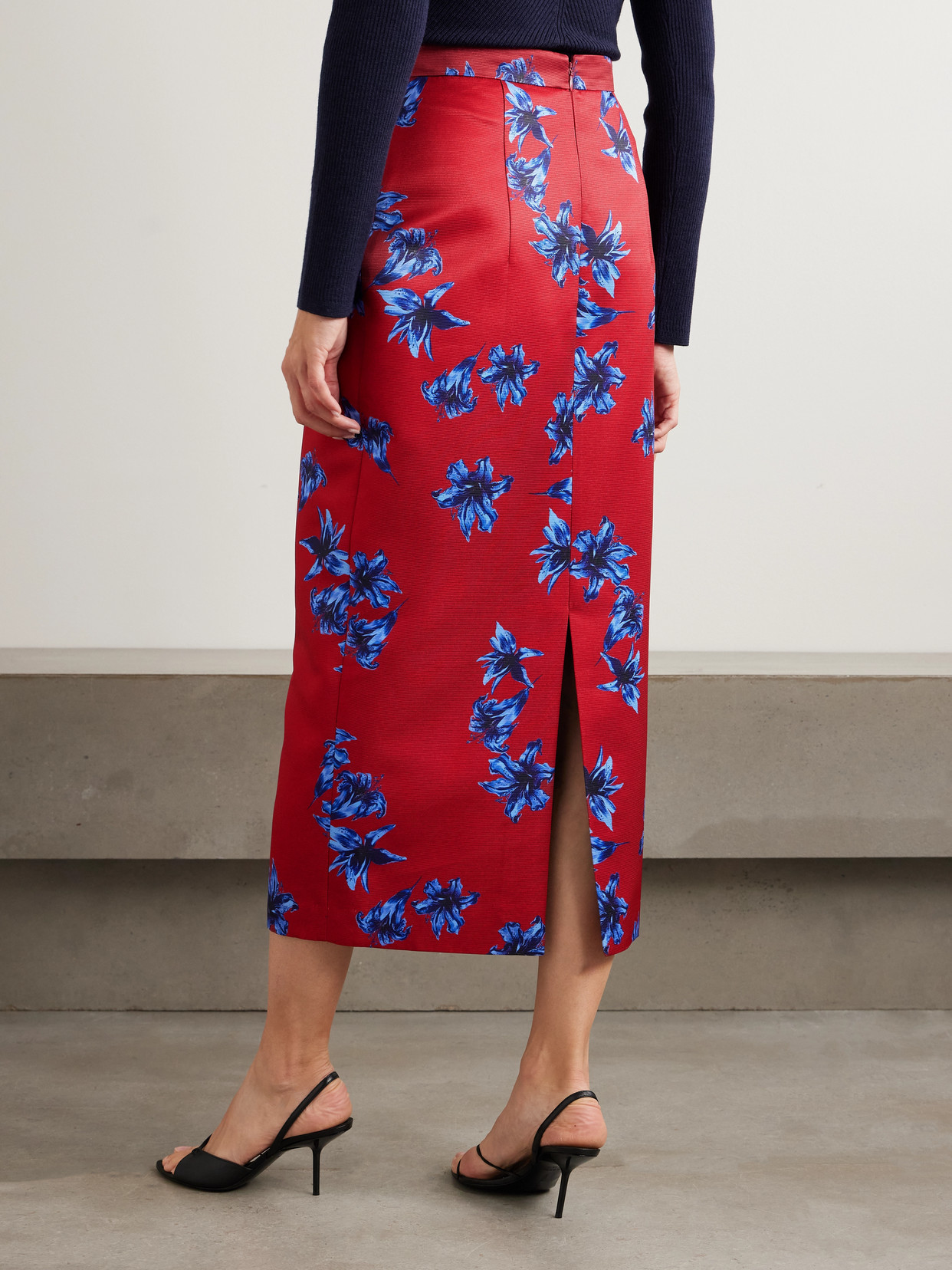 Lorelei Floral-Print Faille Midi