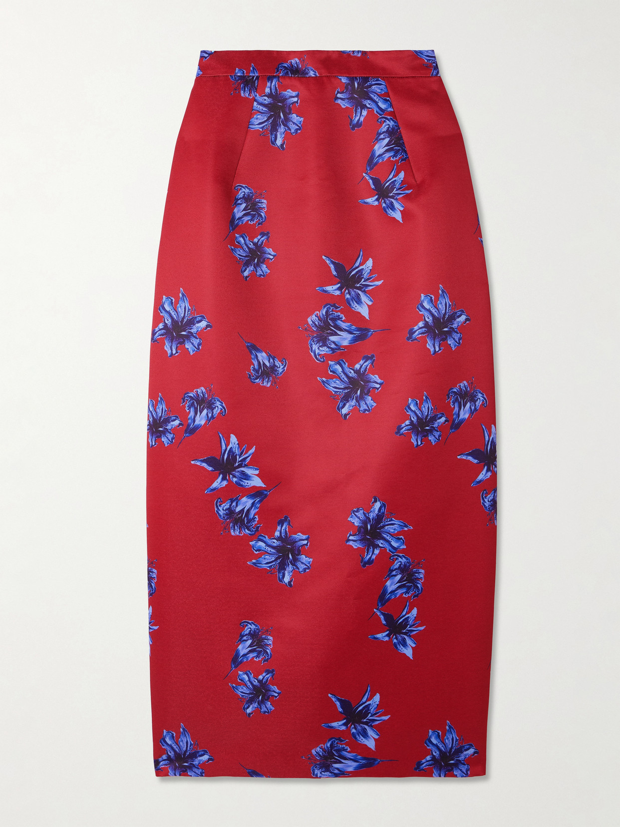 Emilia Wickstead Lorelei Floral-print Faille Midi Skirt In Red