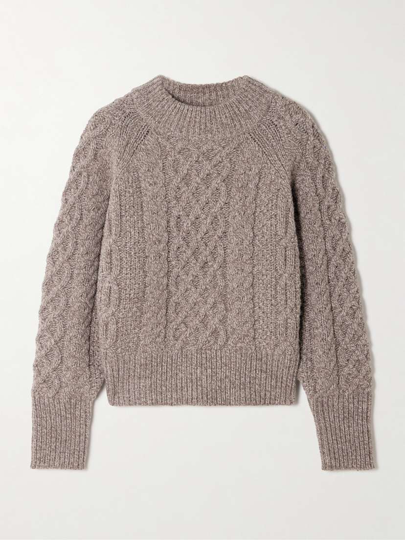Emilia Wickstead Emory Cropped Cable-knit Wool-blend Sweater