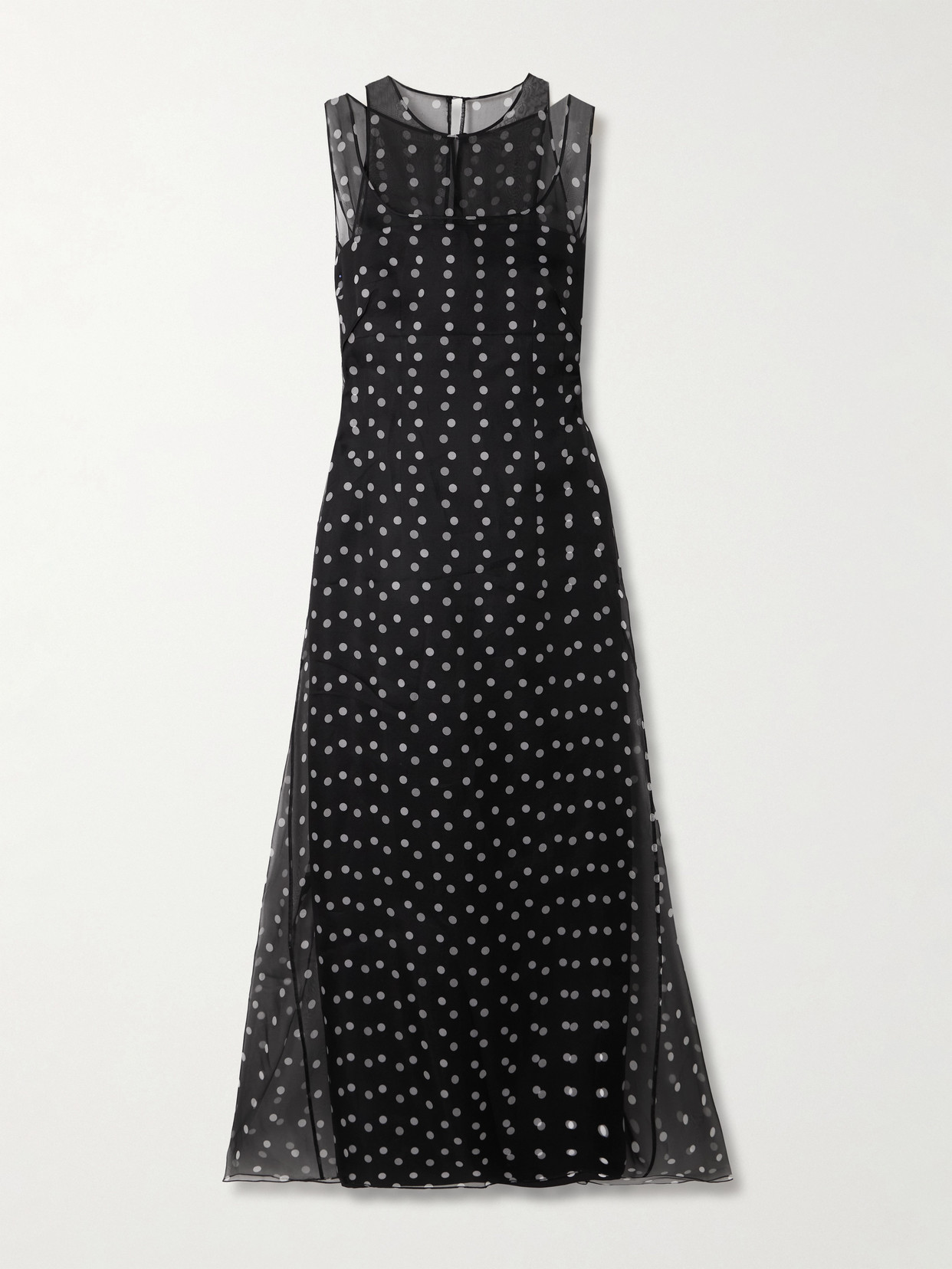 Emilia Wickstead Selina Polka-dot Silk Organza And Faille Dress In Black