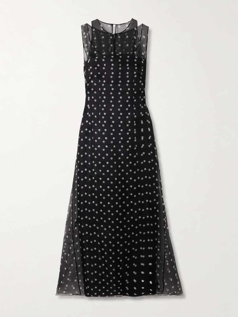 Emilia Wickstead Selina Polka-dot Silk Organza And Faille Dress