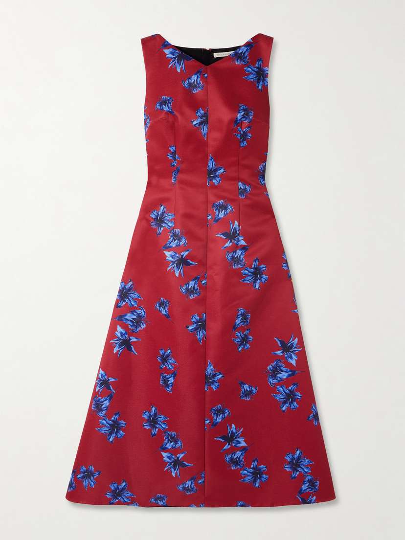 Emilia Wickstead Octavie Paneled Floral-print Faille Midi Dress
