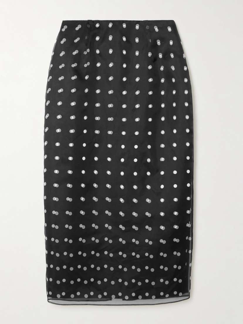 Emilia Wickstead Bethan Layered Polka-dot Recycled-organza And Faille Skirt