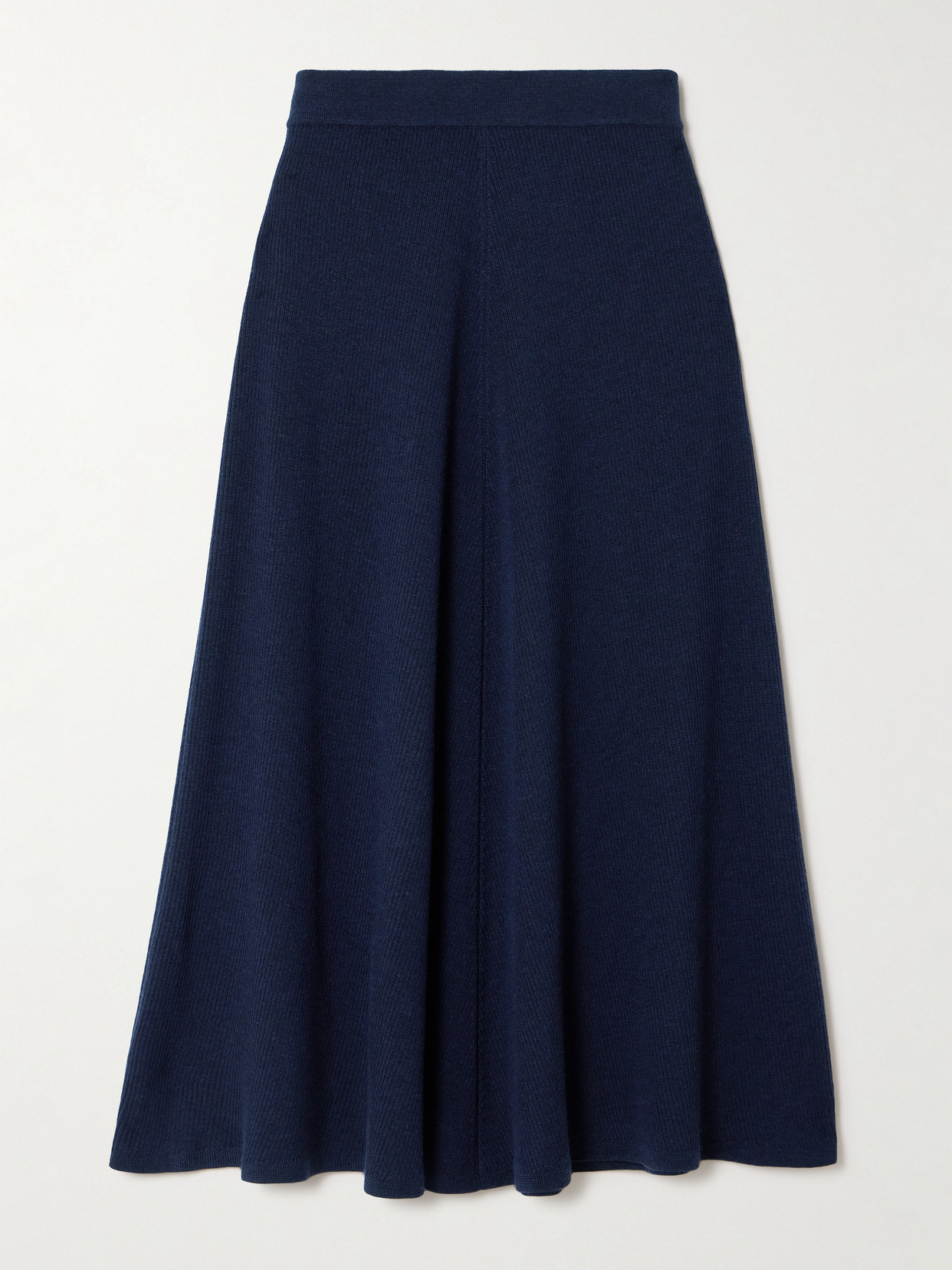 Emilia Wickstead Dorian Ribbed Wool Midi Skirt In Blue