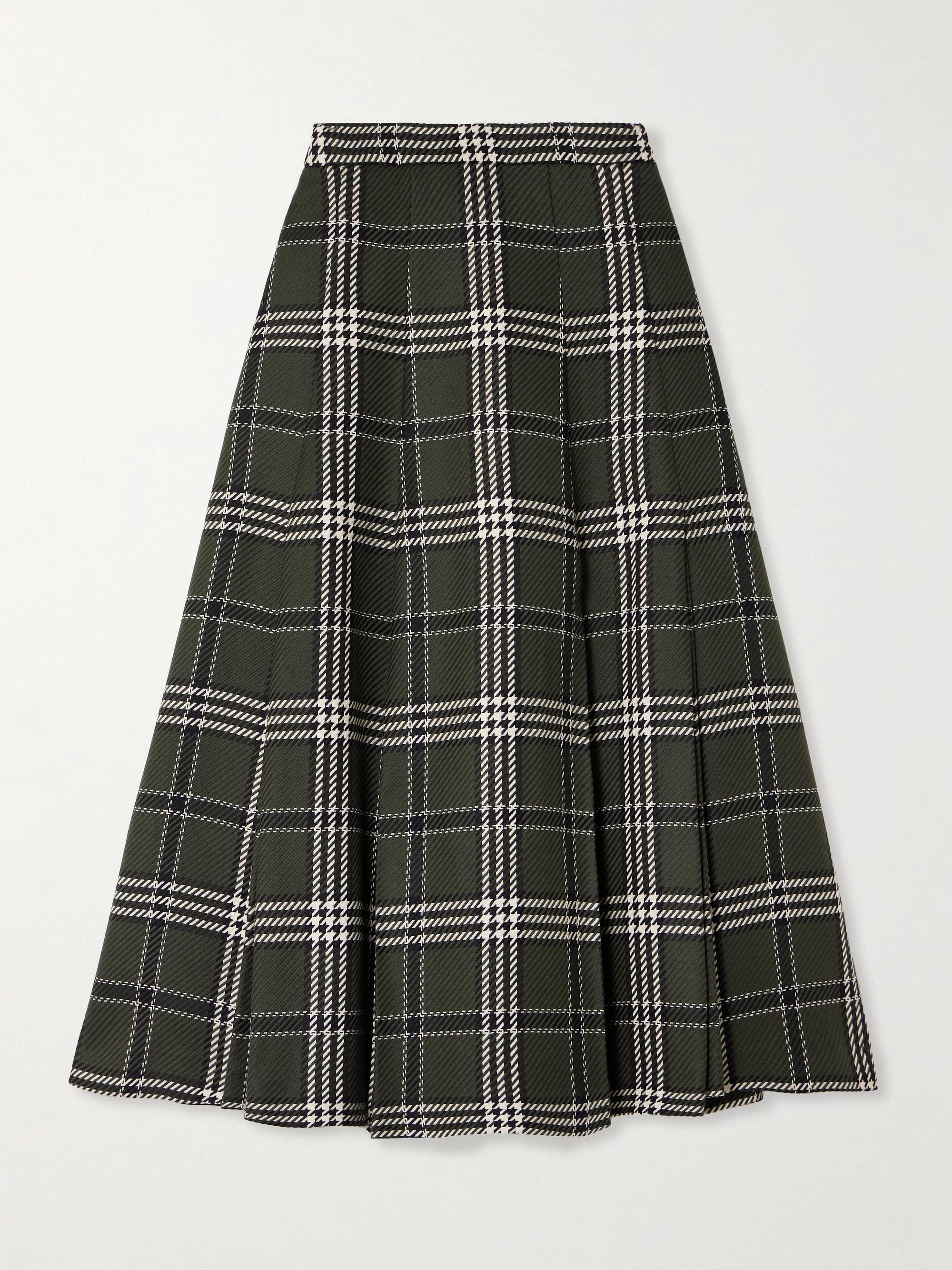Emilia Wickstead Kensie checked wool-blend midi skirt