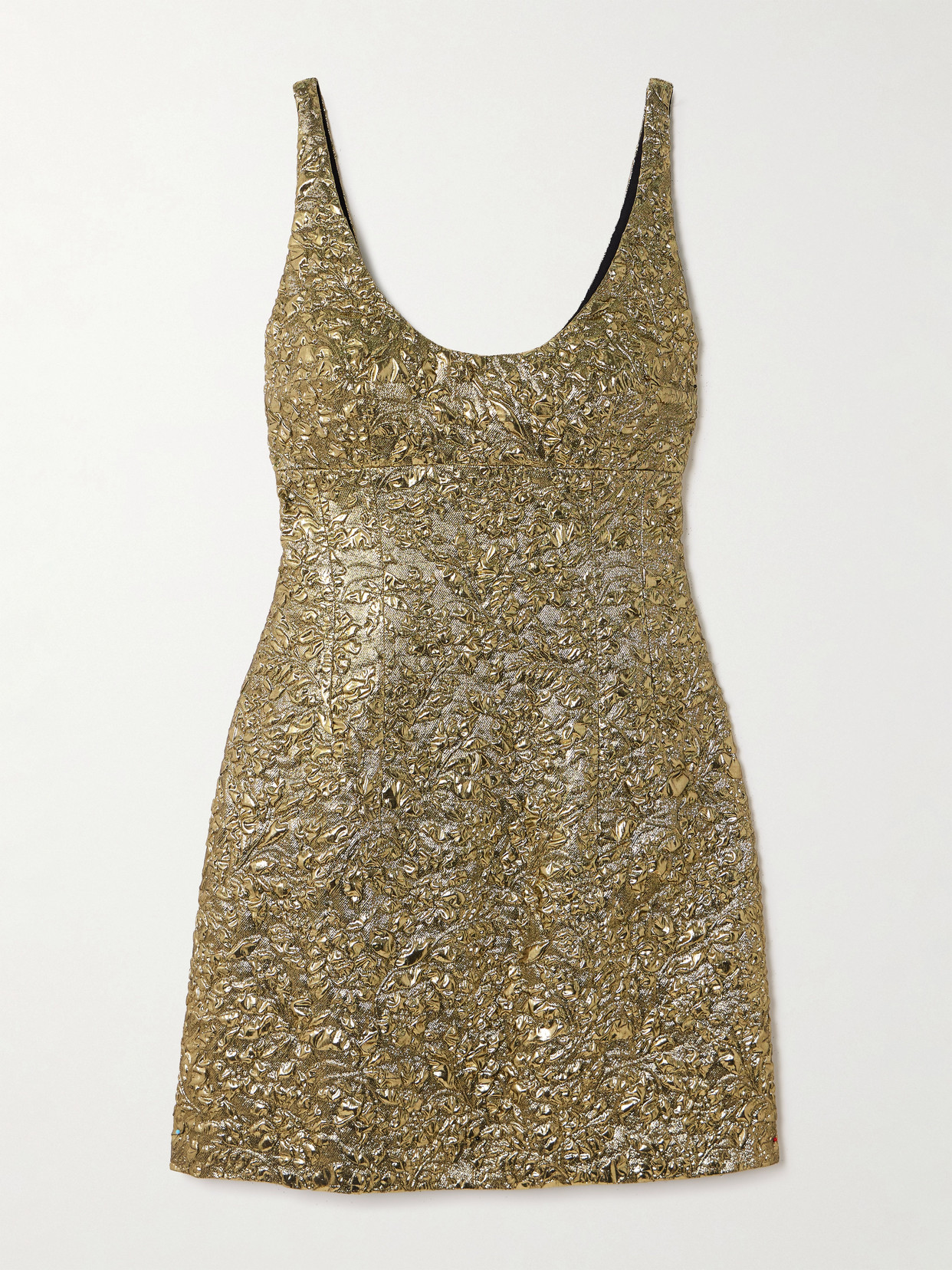 Emilia Wickstead Einna Floral Metallic Cloqué Mini Dress In Gold