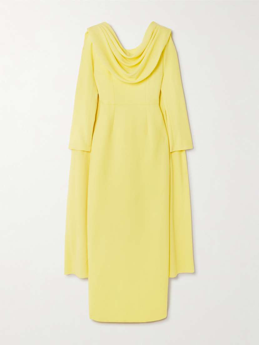 Emilia Wickstead Zaira Draped Wool-crepe Gown