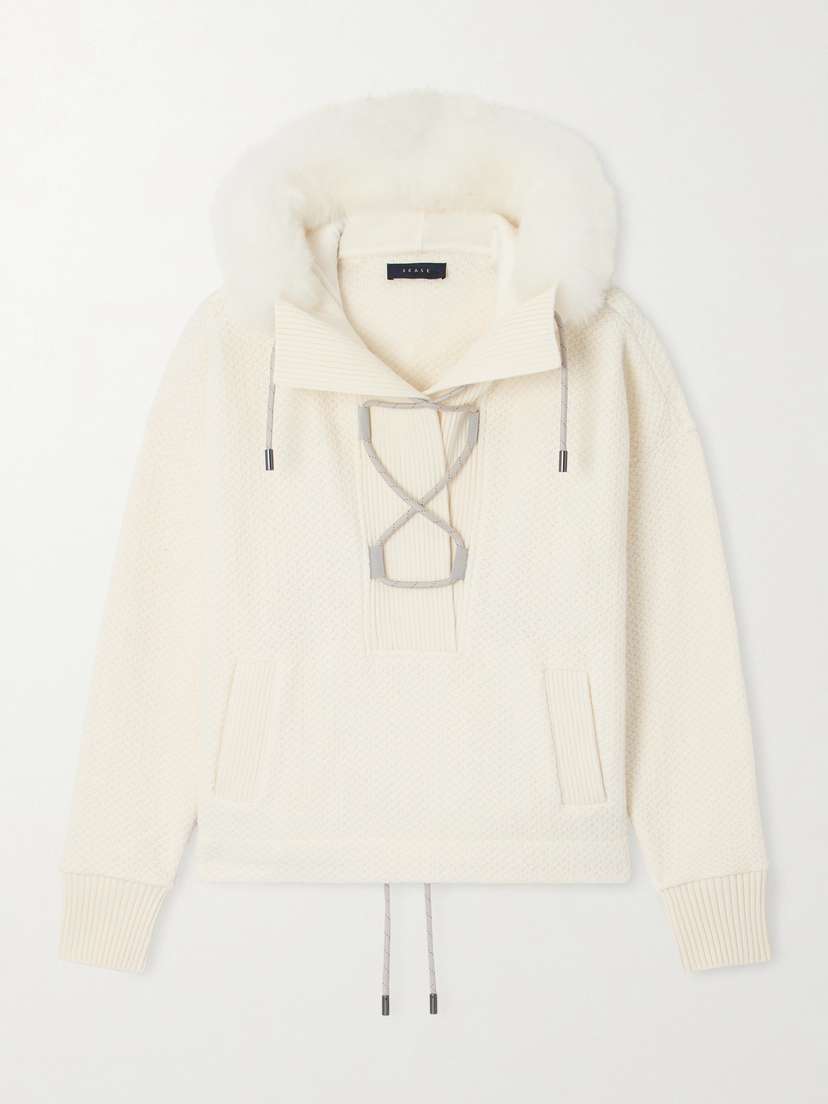 Sease Shearling-trimmed Wool Hoodie