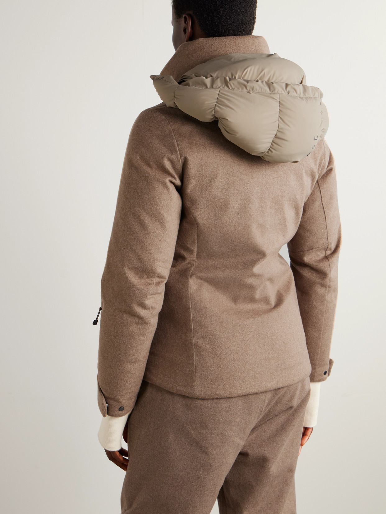 Armor 2.0 Hooded Padded Cable-Knit Cashmere Ski Jacket