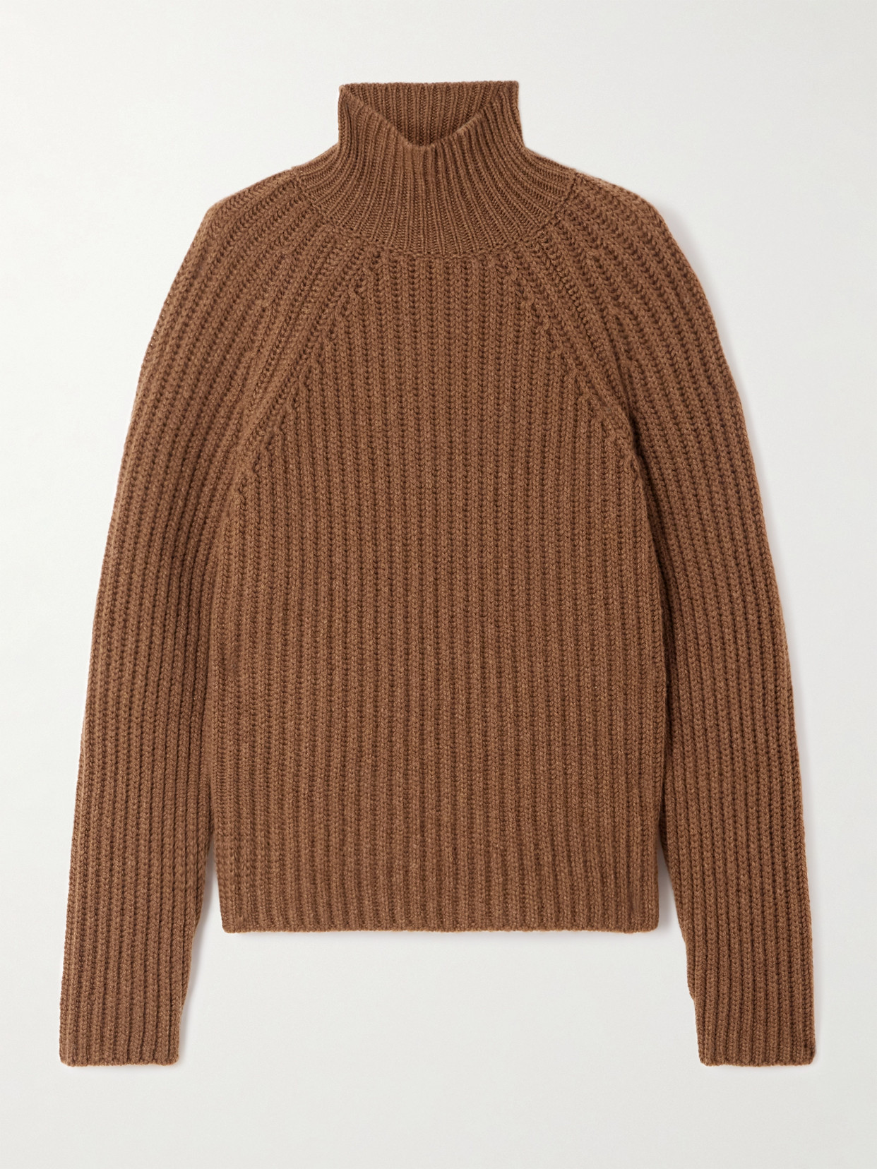 Sease Athos Ribbed Cashmere Turtleneck Sweater In Brown
