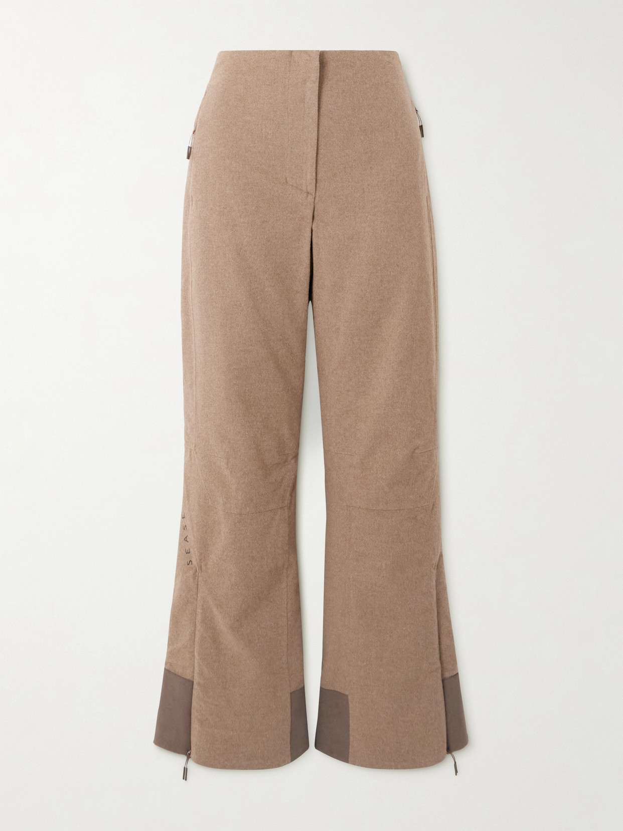 Sease Akuna Padded Cashmere Flared Ski Pants In Brown