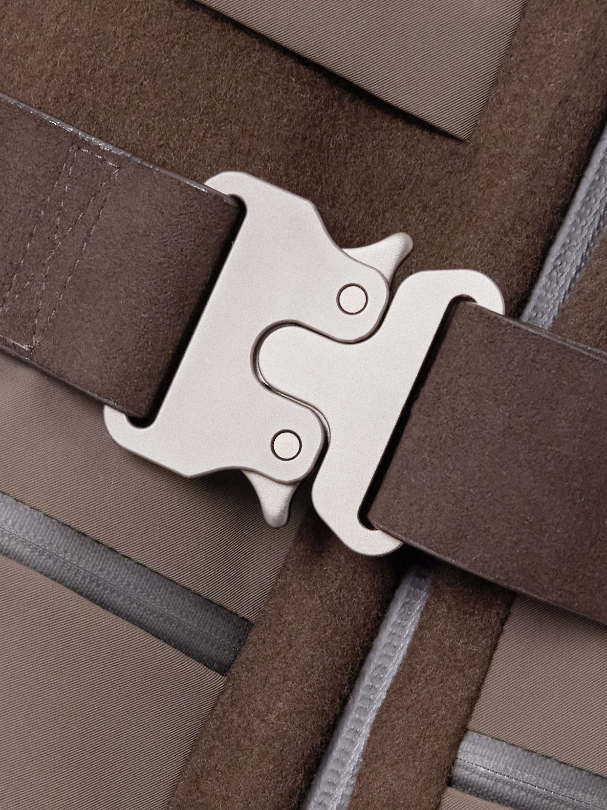 Sease Belted Plush And Twill-trimmed Wool And Cashmere-blend Felt Down Ski Jacket In Brown