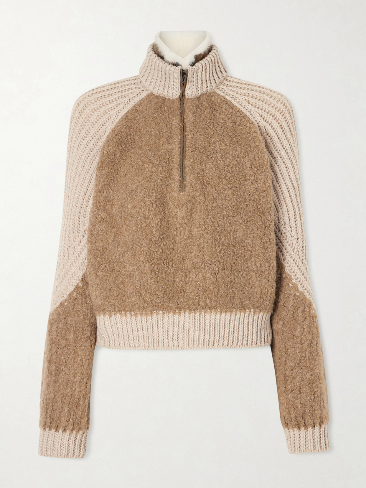 Alsek Alpaca-Blend And Ribbed Cashmere Half-Zip Sweater