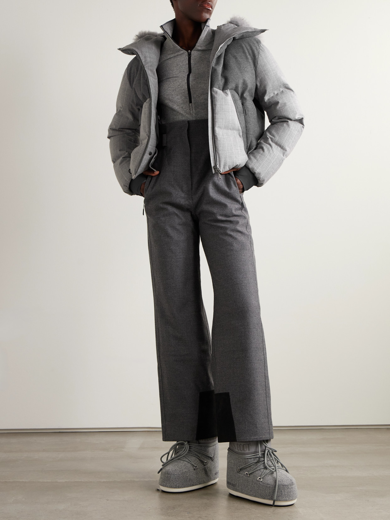 Arlo Vampire 3.0 Hooded Quilted Striped Cashmere-Blend Down Ski Jacket