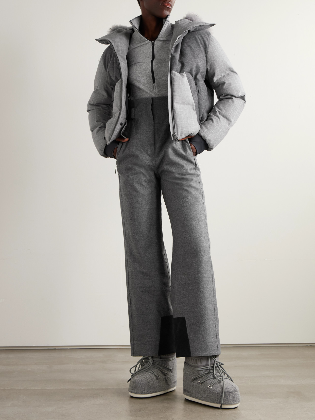 Sease Aoraki Wool-blend Ski Salopettes In Blue