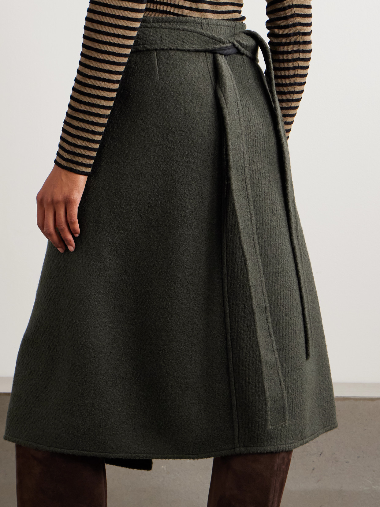 Bodhi Wool-Blend Bouclé-Twill Midi