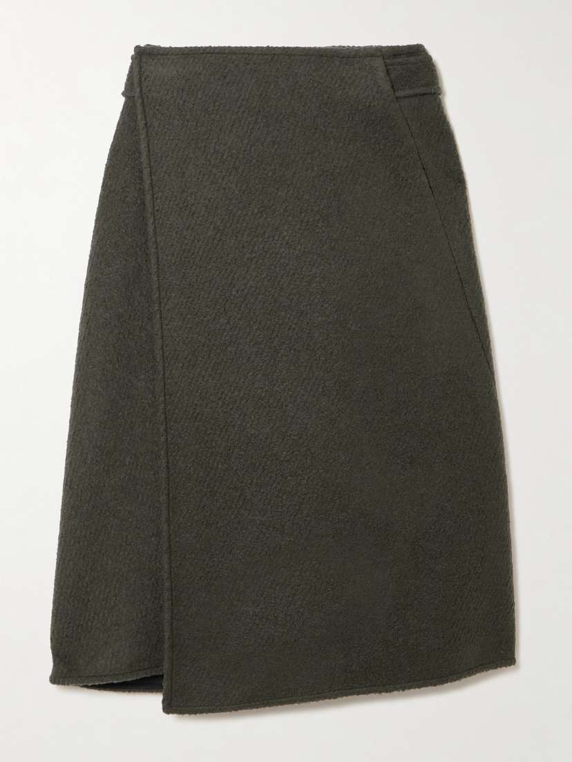 Proenza Schouler Bodhi Wool-blend Bouclé-twill Midi Wrap Skirt