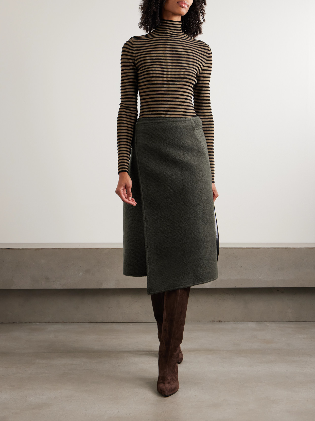 Bodhi Wool-Blend Bouclé-Twill Midi