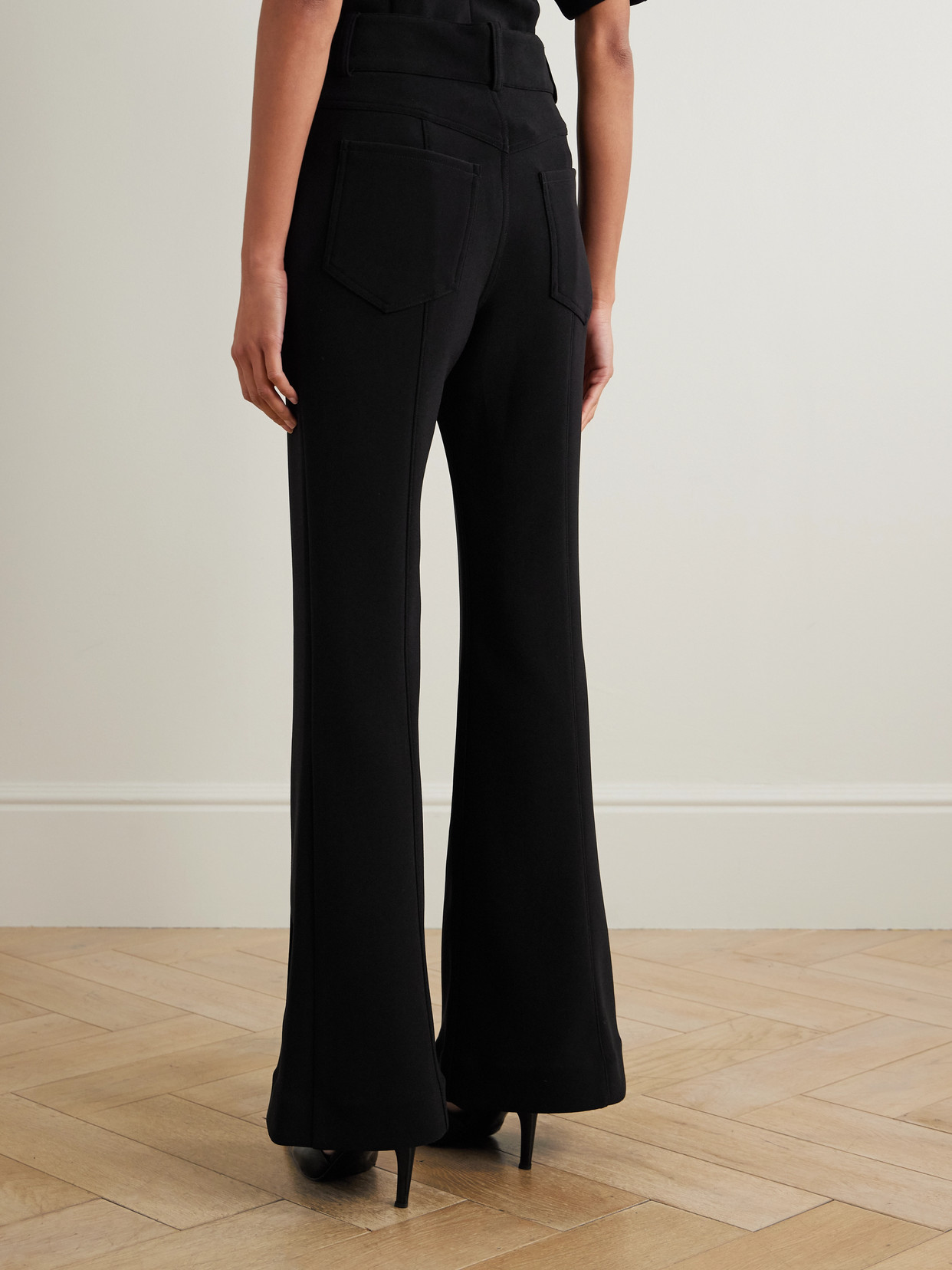Proenza Schouler Kalea Stretch-crepe Flared Pants In Black