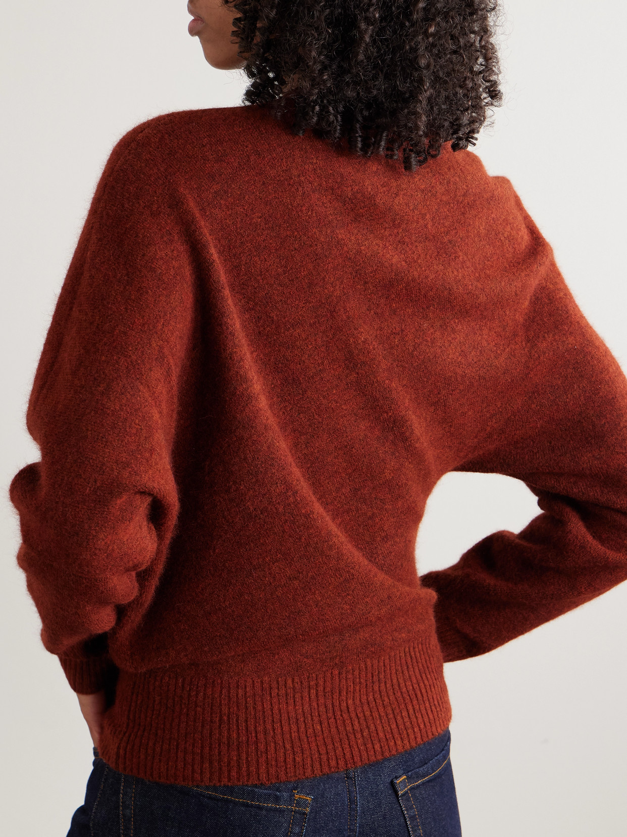 Proenza Schouler Abie Boiled Knitted Sweater In Burgundy