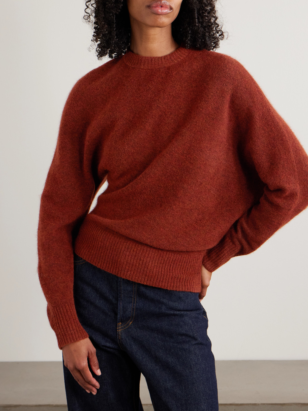 Proenza Schouler Abie Boiled Knitted Sweater In Burgundy