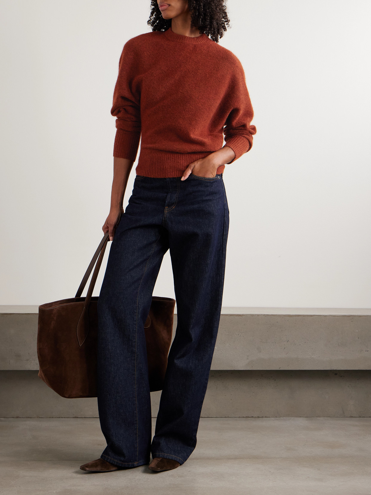 Proenza Schouler Abie Boiled Knitted Sweater In Burgundy