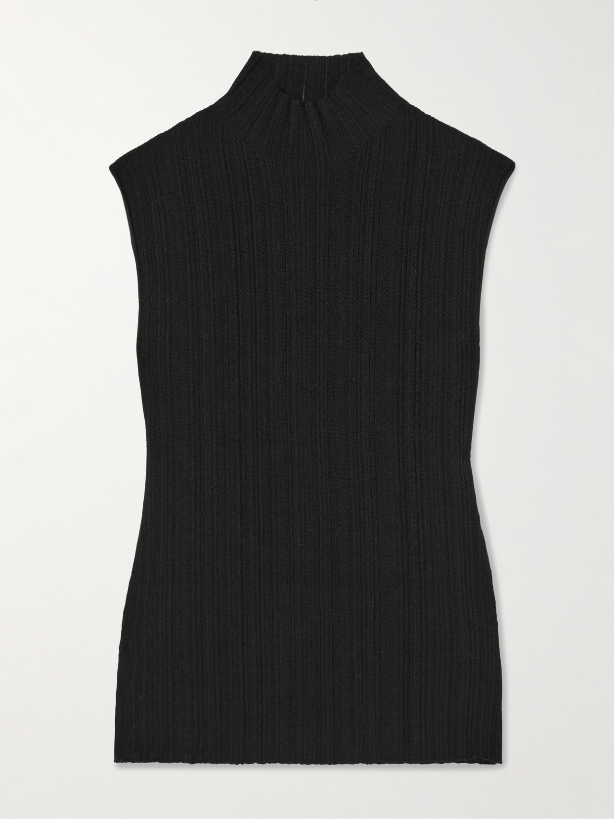 Proenza Schouler Federica Ribbed-knit Top In Black