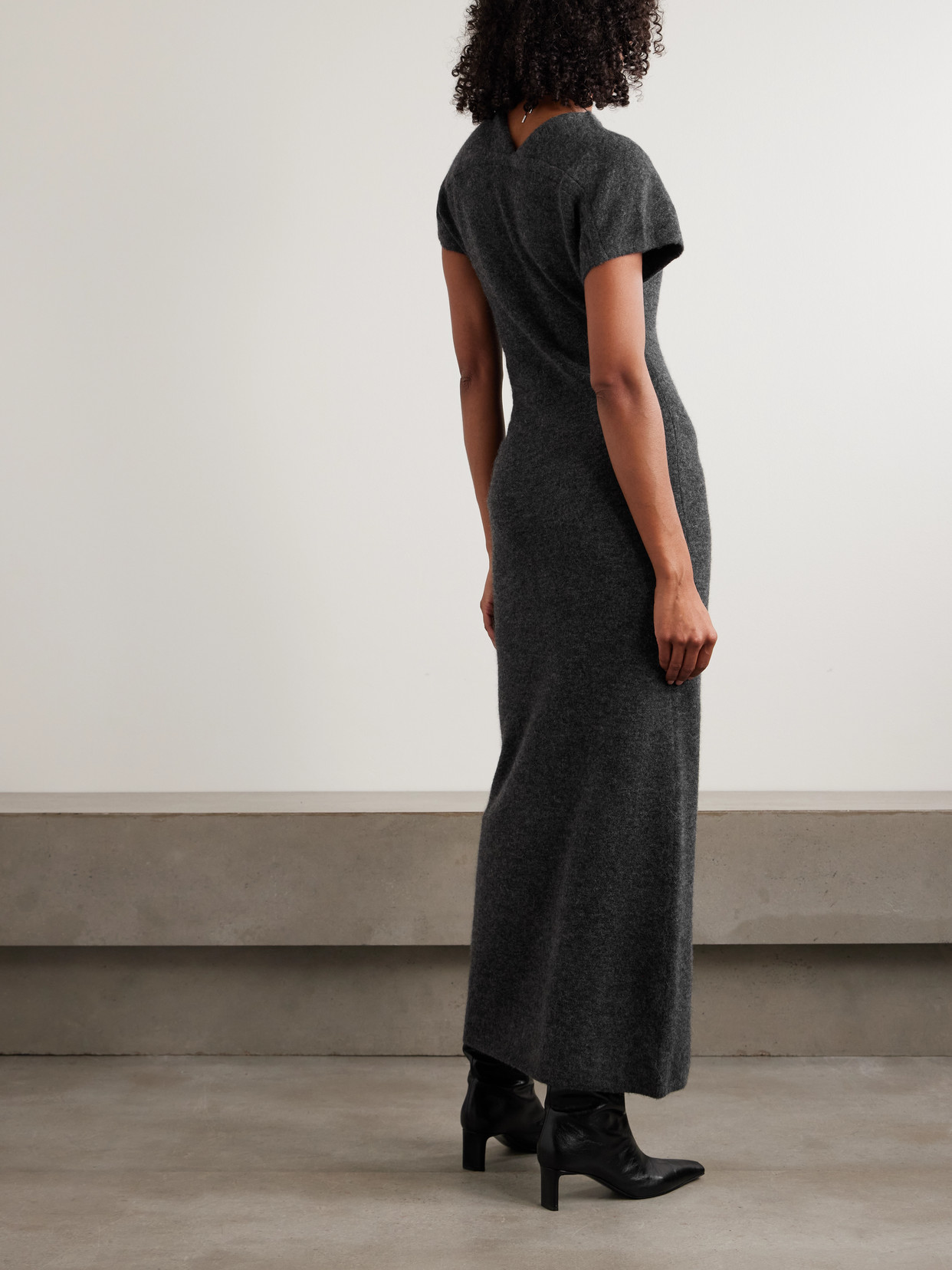 Proenza Schouler Abie Boiled Knitted Maxi Dress In Gray