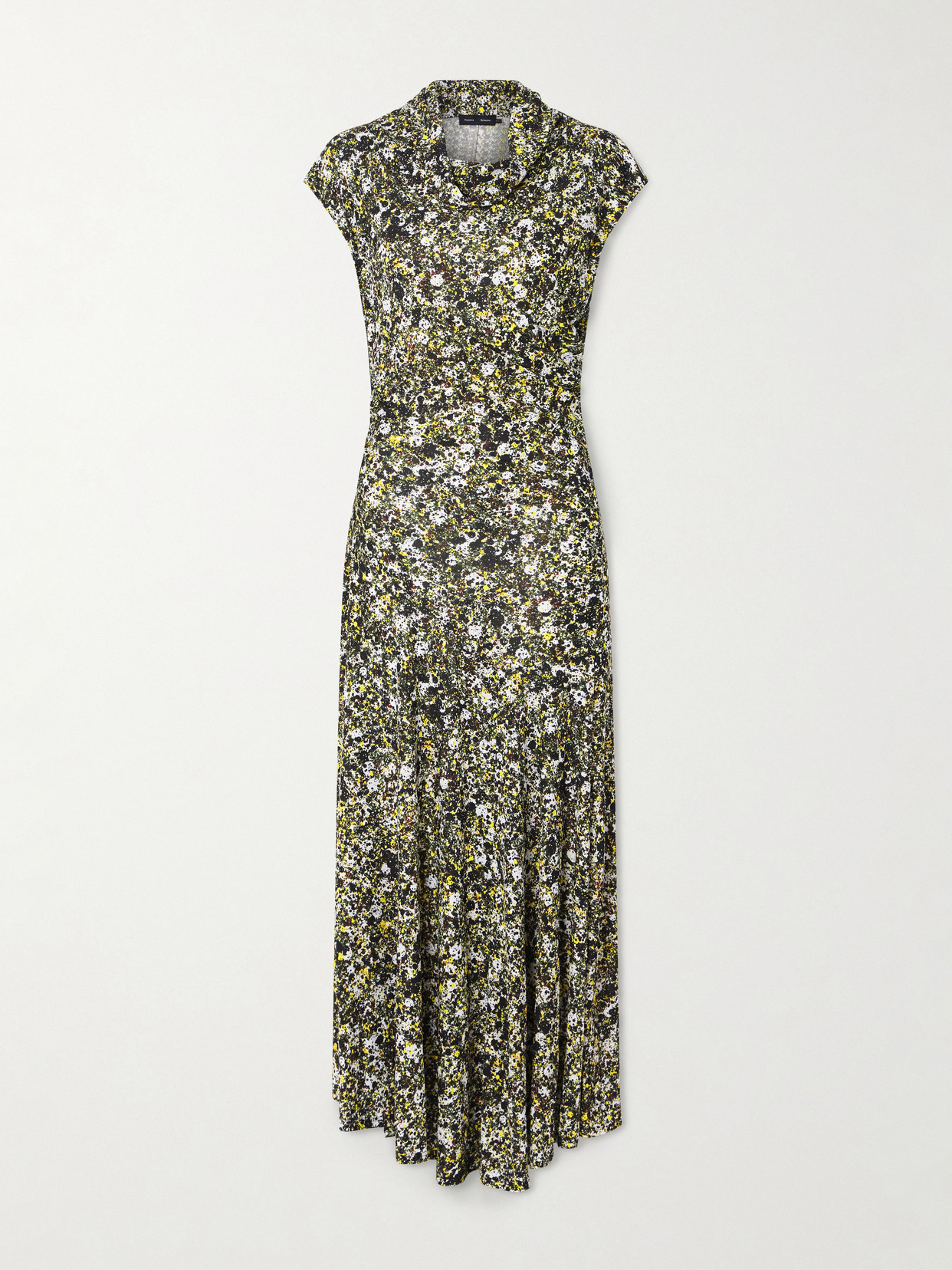 Proenza Schouler Tamara Asymmetric Draped Printed Jersey Maxi Dress In Multi