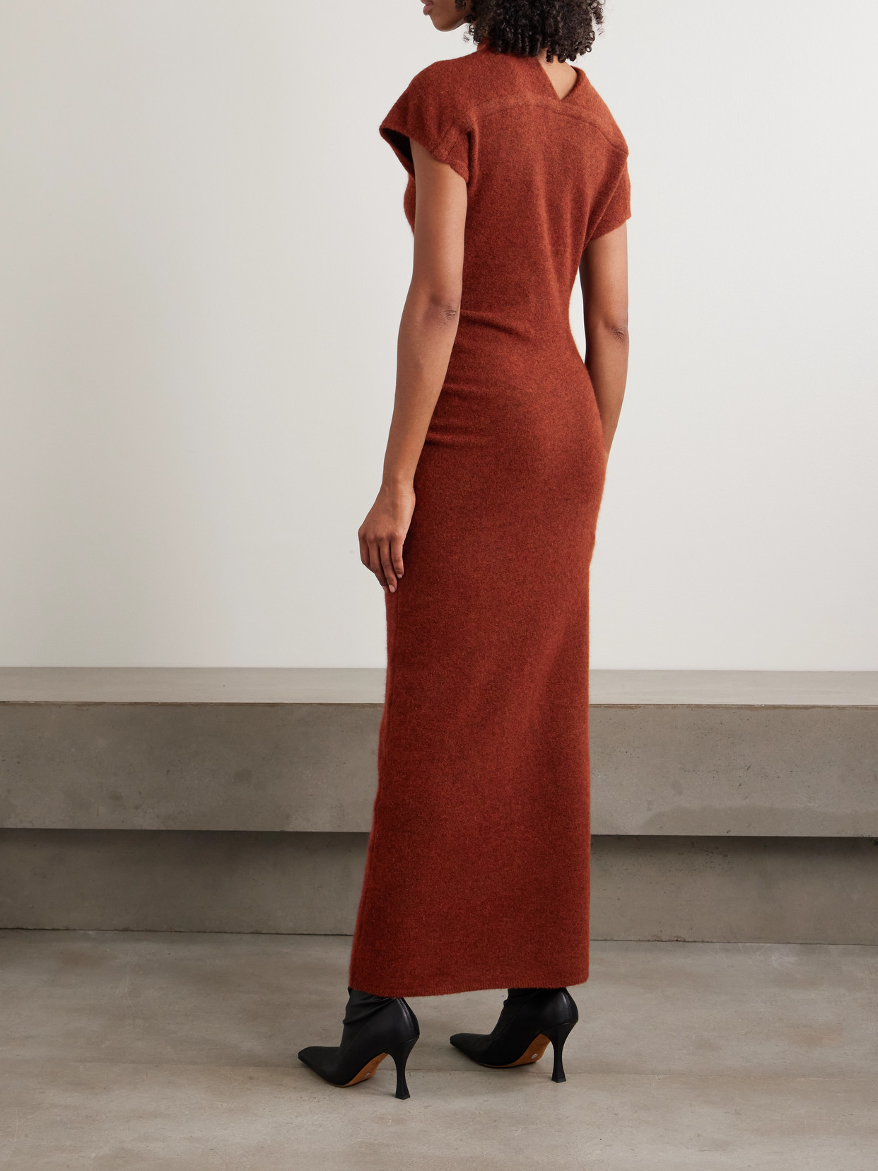 Proenza Schouler Abie Boiled Knitted Maxi Dress In Burgundy