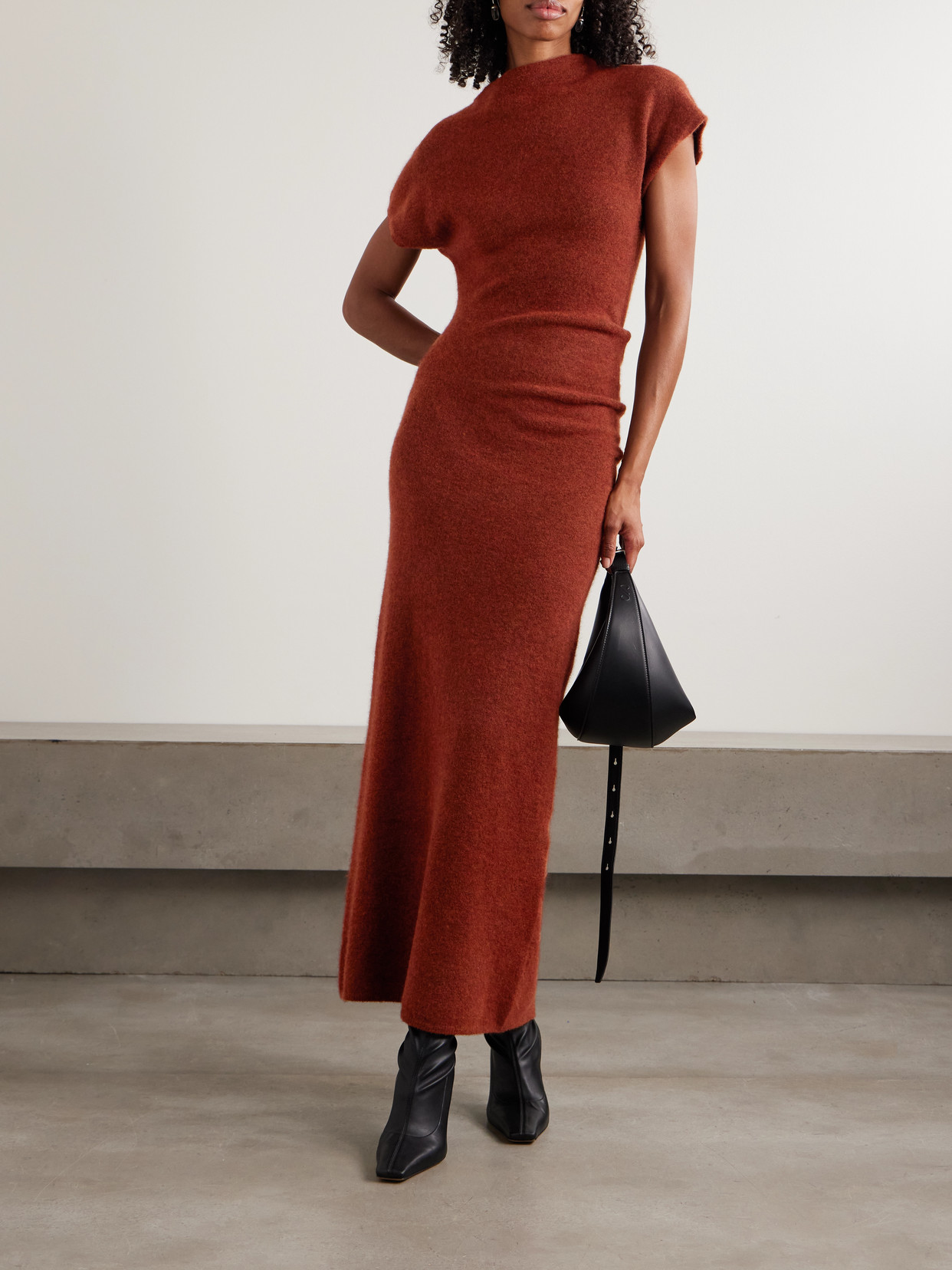 Proenza Schouler Abie Boiled Knitted Maxi Dress In Burgundy