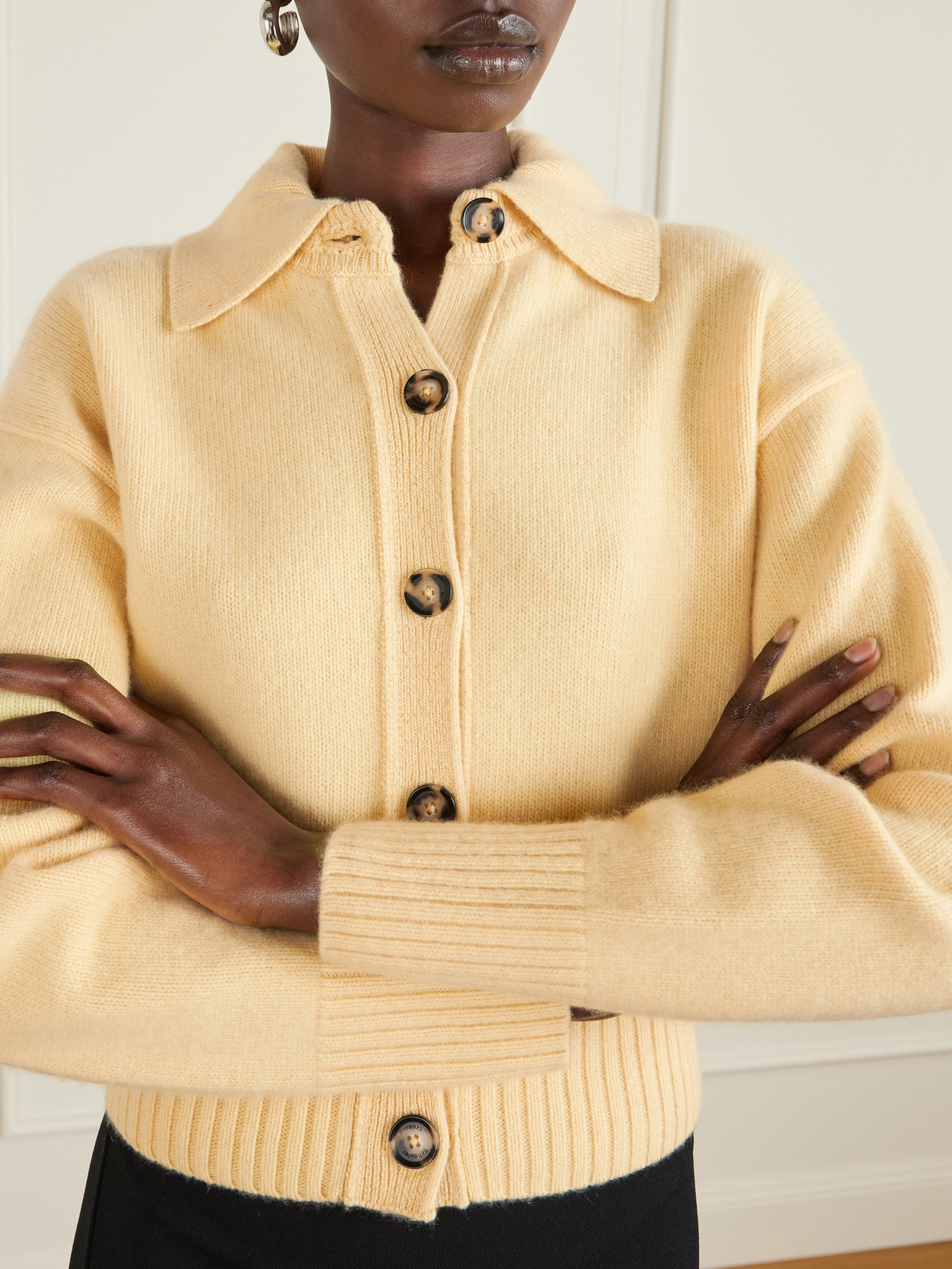 Proenza Schouler Rocio Cahsmere-blend Cardigan In Yellow