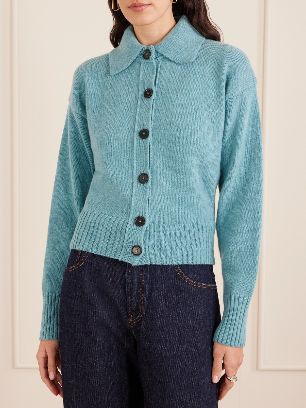 Proenza Schouler Rocio Cashmere-blend Cardigan In Blue