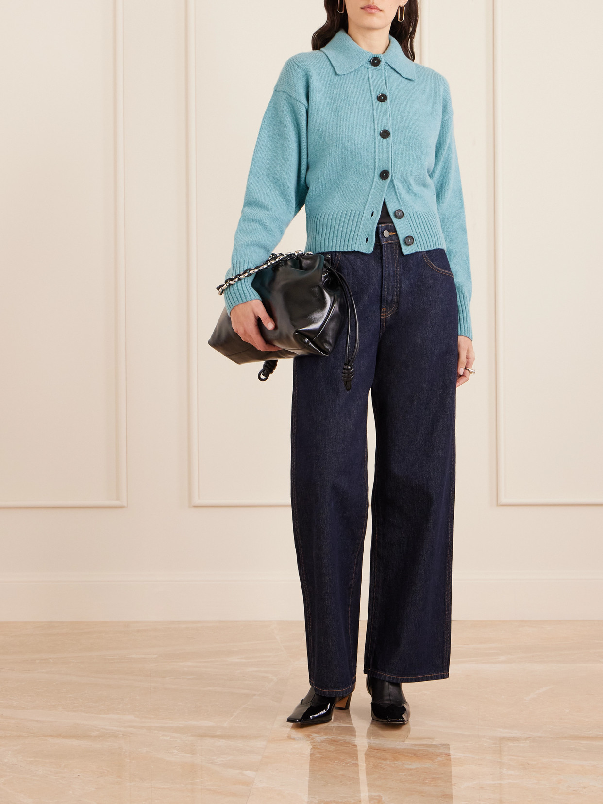 Proenza Schouler Rocio Cashmere-blend Cardigan In Blue