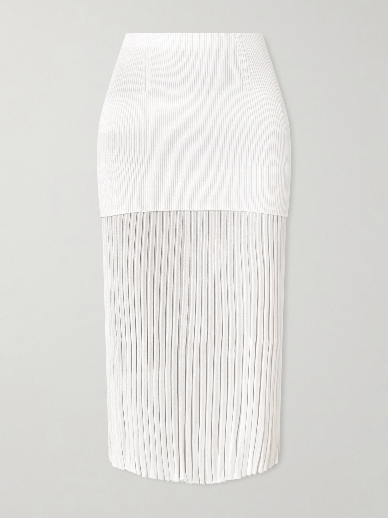 Proenza Schouler Luiza Ribbed-knit Midi Skirt In White