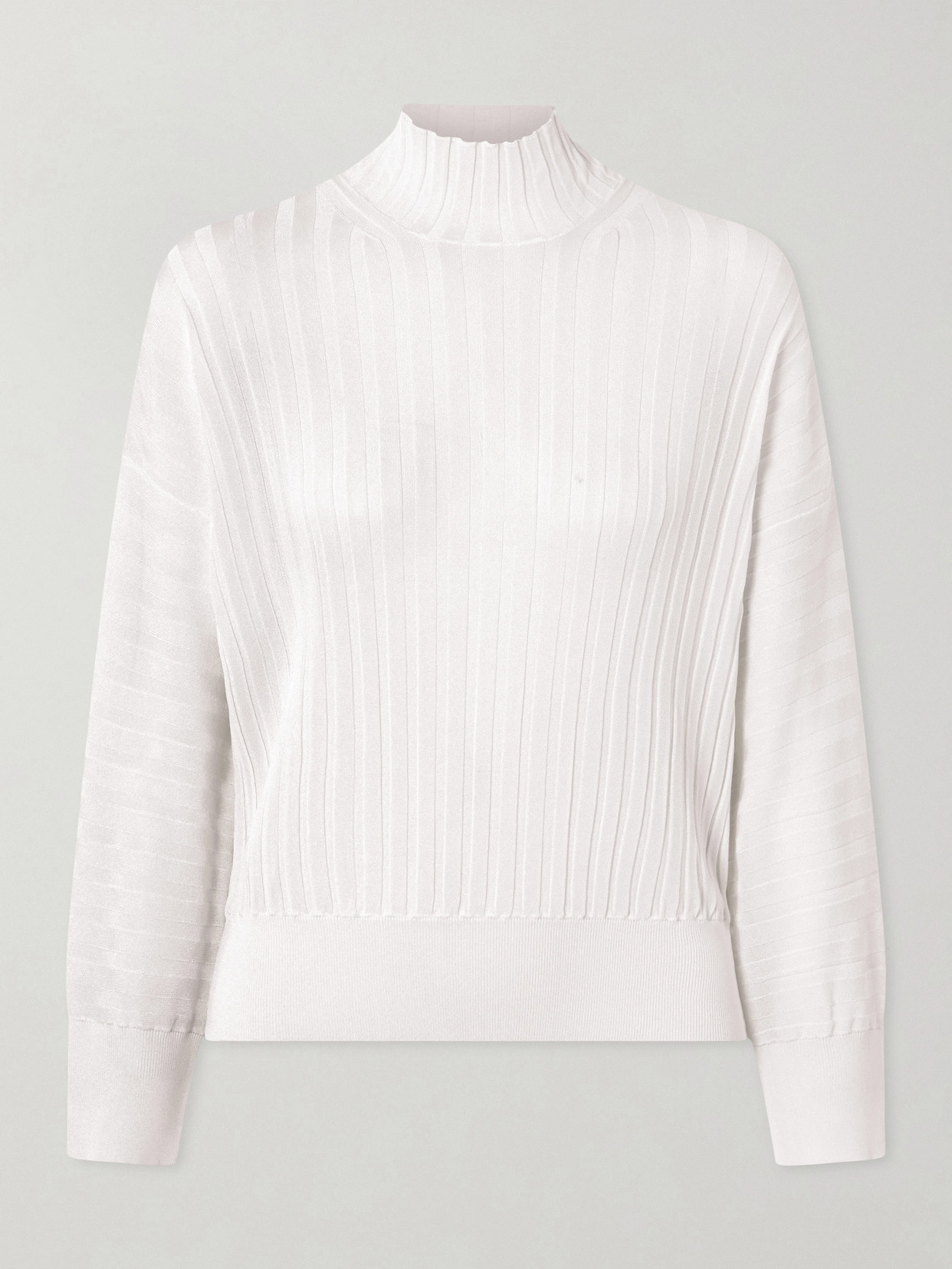 Proenza Schouler Luiza Ribbed-knit Turtleneck Sweater In White