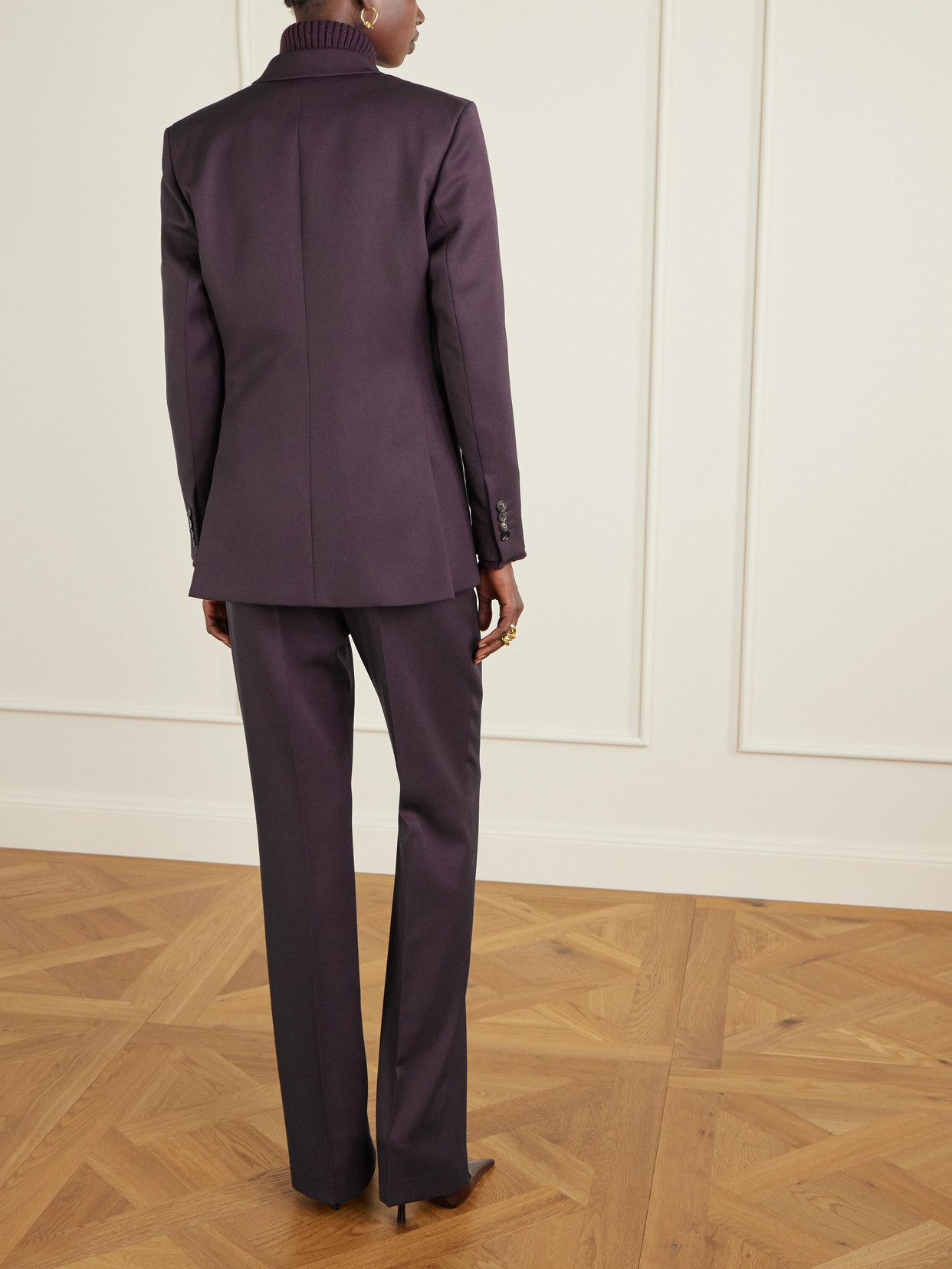 Veronica De Piante Fini Wool Blazer In Purple