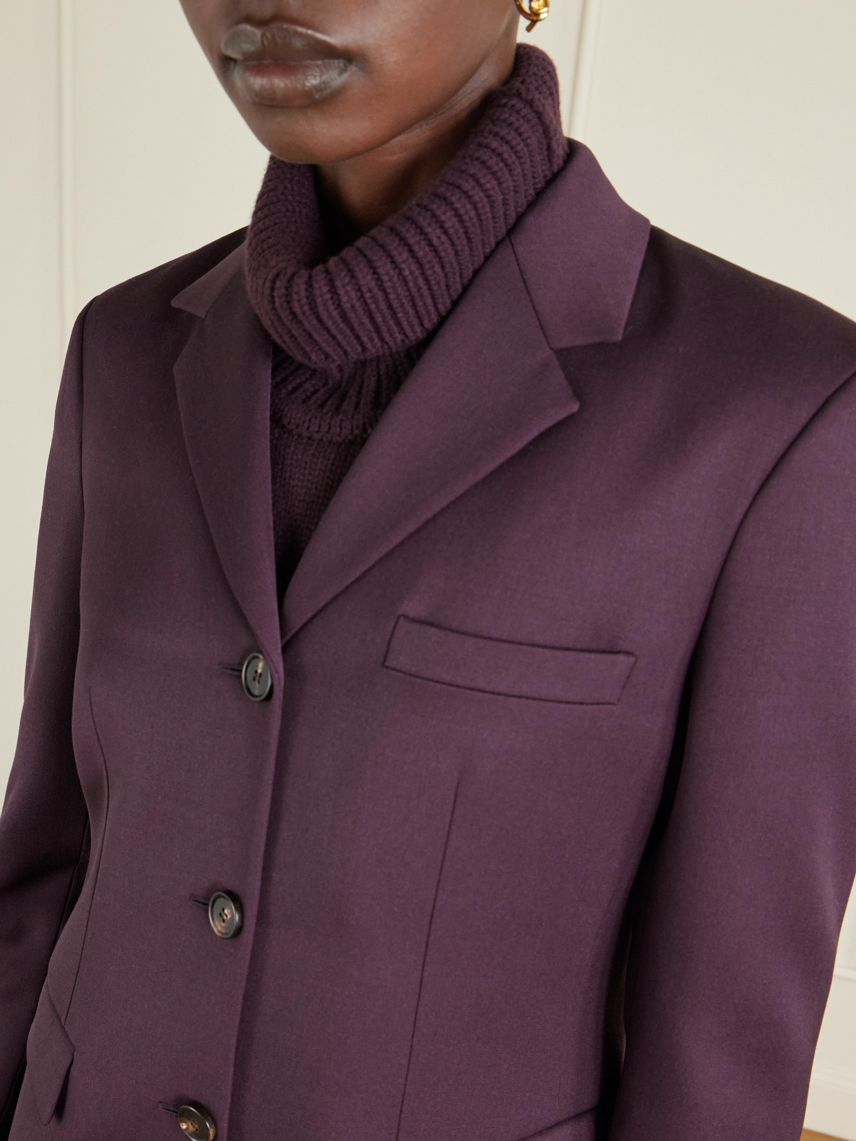 Veronica De Piante Fini Wool Blazer In Purple