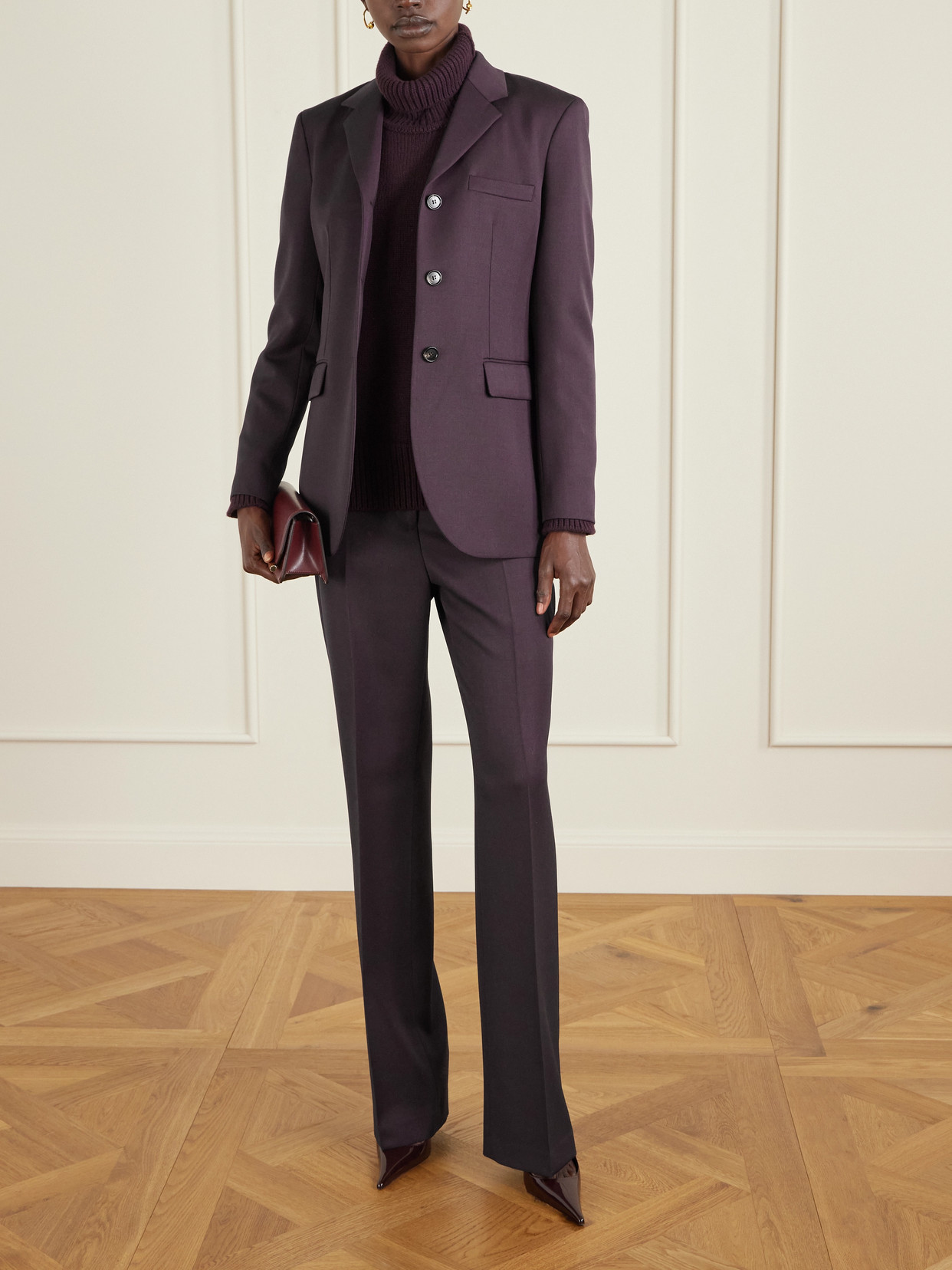 Veronica De Piante Fini Wool Blazer In Purple